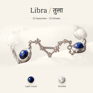 Libra zodiac constellation bracelet for women – silver