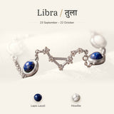 Libra zodiac constellation bracelet for women – silver