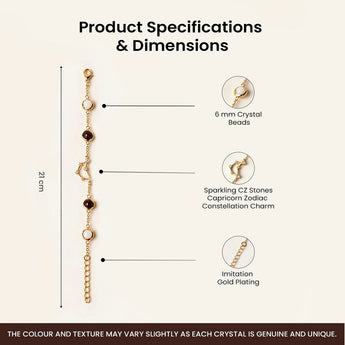 Capricorn bracelet specifications – gold