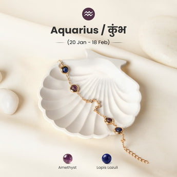 Aquarius constellation bracelet in gold