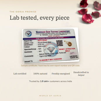 Money Attraction Mala certificate – The Oorja promise