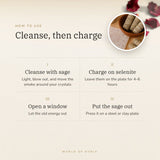 Crystal Cleansing & Charging Kit – cleanse, then charge, how to use and where to keep it