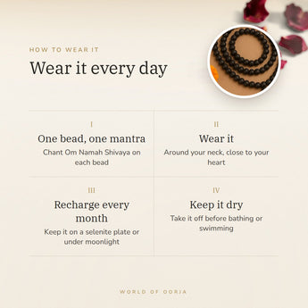How to wear your Karungali Mala – daily wear, recharge on selenite or moonlight