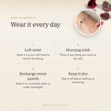 How to wear your Leo constellation bracelet – recharge on selenite or moonlight