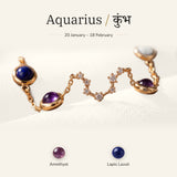 Aquarius zodiac constellation bracelet for women – gold