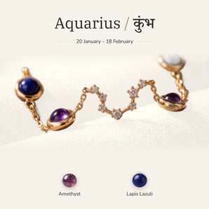 Aquarius zodiac constellation bracelet for women – gold