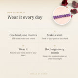How to wear your Amethyst Mala – daily wear, recharge on selenite or moonlight