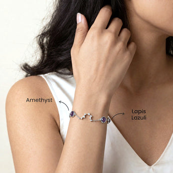 Wearing the Aquarius constellation bracelet – silver