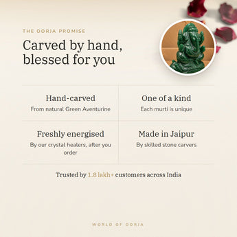 The Oorja promise – Green Aventurine Ganesh Ji Murti (400 g)