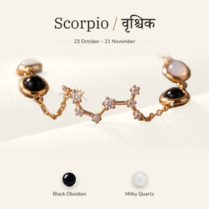 Scorpio zodiac constellation bracelet for women – gold