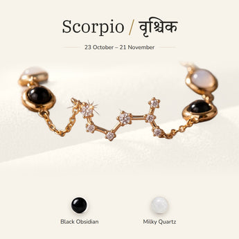 Scorpio zodiac constellation bracelet for women – gold