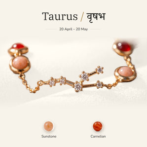 Taurus zodiac constellation bracelet for women – gold