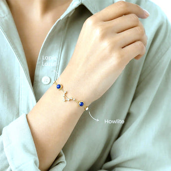 Wearing the Libra constellation bracelet – gold