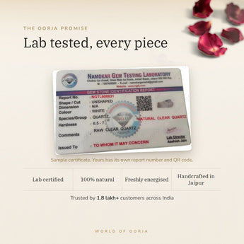 Raw Clear Quartz certificate – The Oorja promise