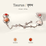 Taurus zodiac constellation bracelet for women – silver