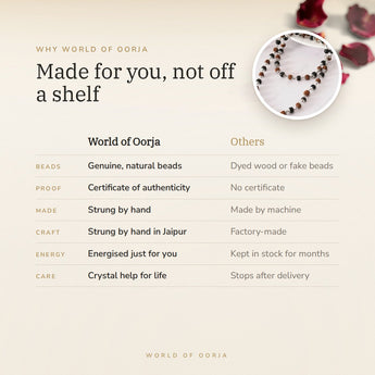 Why World of Oorja – Silver Plated Rudraksha Karungali Mala made for you, handcrafted in Jaipur