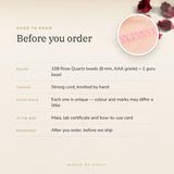 Rose Quartz Mala – good to know before you order: what is in the box, energised after order