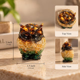 Dhan Yog Owl size – 2 inch tall, 1.5 inch wide, with top and side view