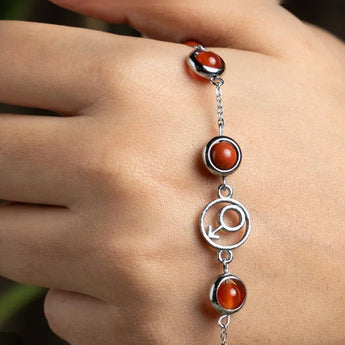 Wearing the Mulank 9 Mars charm bracelet on the wrist