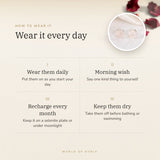 How to wear your Rose Quartz Studs – daily wear, recharge on selenite or moonlight