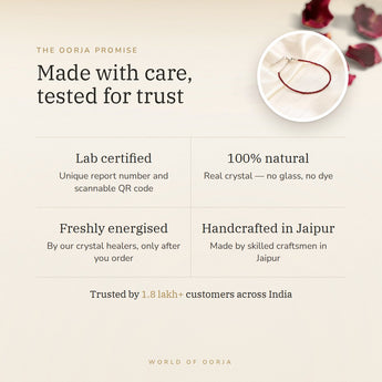 The Oorja promise – Garnet Anklet, certified and energised after you order