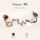 Pisces zodiac constellation bracelet for women – silver