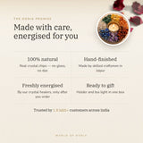The Oorja promise – 7 Chakra Tea Light Holder, natural crystal chips energised after you order