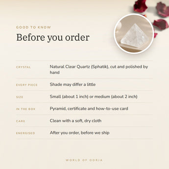 Clear Quartz Pyramid – good to know before you order