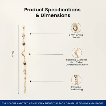 Libra bracelet specifications – gold