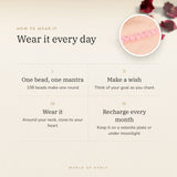 How to wear your Rose Quartz Mala – daily wear, recharge on selenite or moonlight
