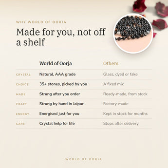 Why World of Oorja – Custom Crystal Mala made for you, strung by hand in Jaipur