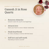 Rose Quartz Ganesh Ji Murti (186 g) benefits – World of Oorja