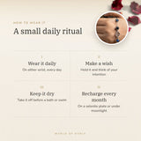 How to wear your Mulank 8 Saturn Charm Bracelet – daily ritual, recharge on selenite or moonlight