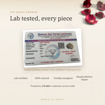 Raw Pyrite certificate – The Oorja promise