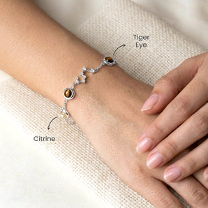 Wearing the Leo constellation bracelet – silver