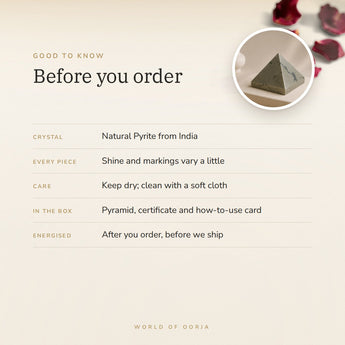 Pyrite Pyramid (India) – good to know before you order