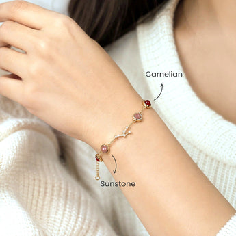 Wearing the Taurus constellation bracelet – gold
