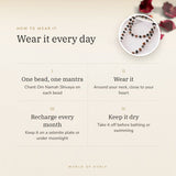 How to wear your Silver Plated Rudraksha Karungali Mala – daily wear, recharge on selenite or moonlight