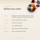 7 Chakra Tea Light Holder – before you order: crystals, what is in the box, candle safety
