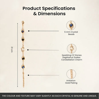 Sagittarius bracelet specifications – gold