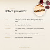 Tiger Eye Mala – good to know before you order: what is in the box, energised after order