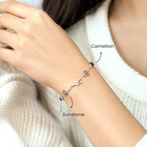 Wearing the Taurus constellation bracelet – silver