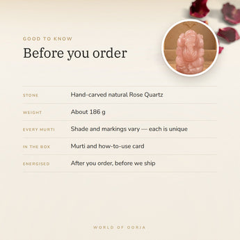 Rose Quartz Ganesh Ji Murti (186 g) – good to know before you order