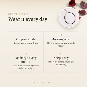 How to wear your Black Spinel Anklet – daily wear, recharge on selenite or moonlight