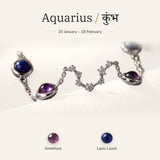 Aquarius zodiac constellation bracelet for women – silver