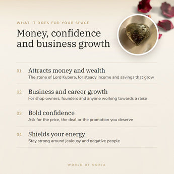 Pyrite Heart benefits – World of Oorja
