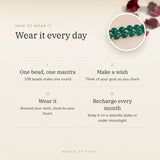 How to wear your Green Aventurine Mala – daily wear, recharge on selenite or moonlight