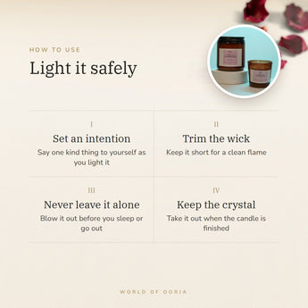 Rose Quartz Crystal Candle – light it safely, how to use and where to keep it