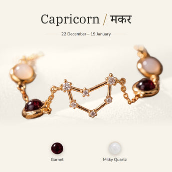 Capricorn zodiac constellation bracelet for women – gold