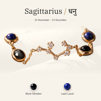 Sagittarius zodiac constellation bracelet for women – gold